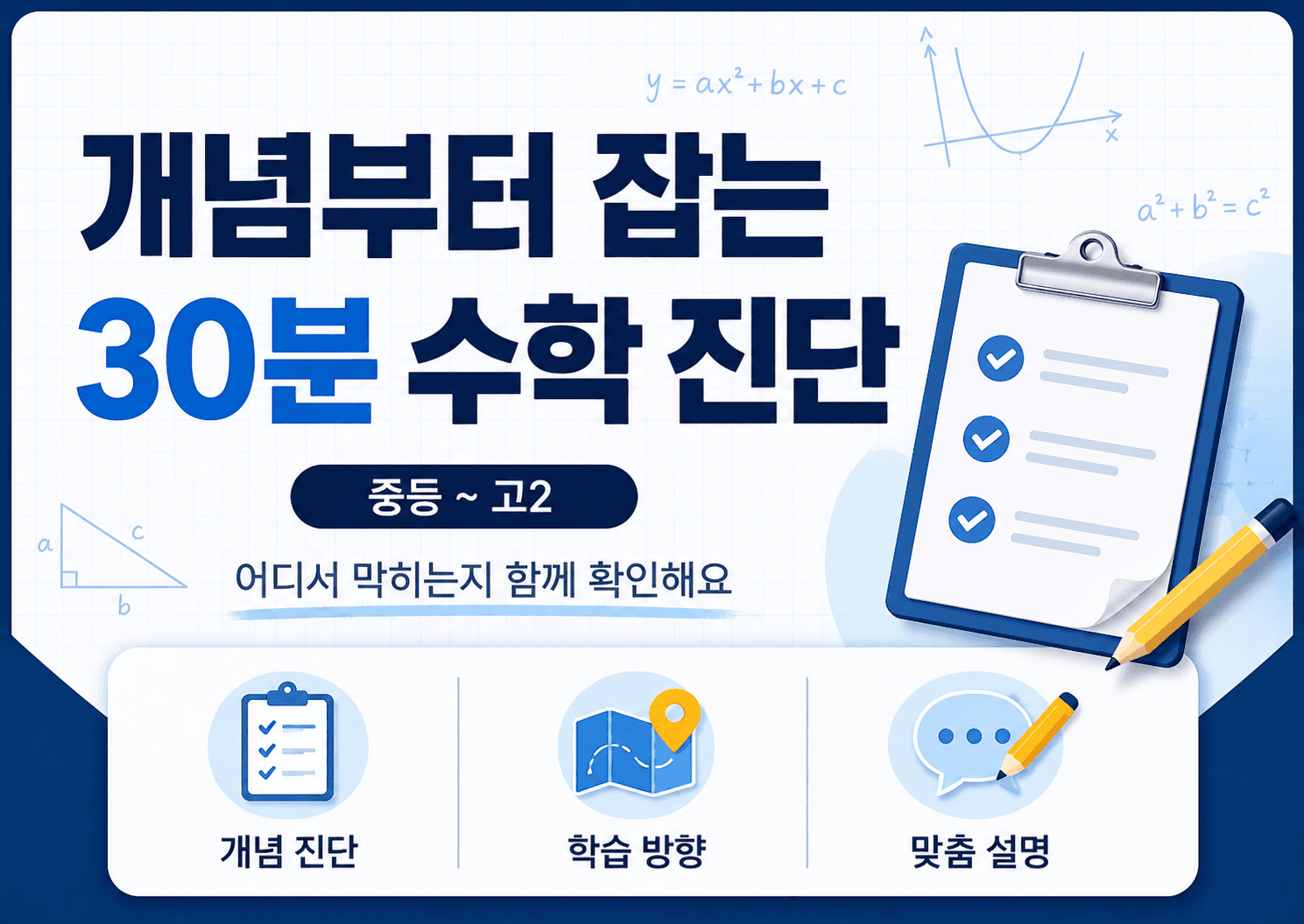 개념부터 다시 잡는 30분 수학 진단 수업