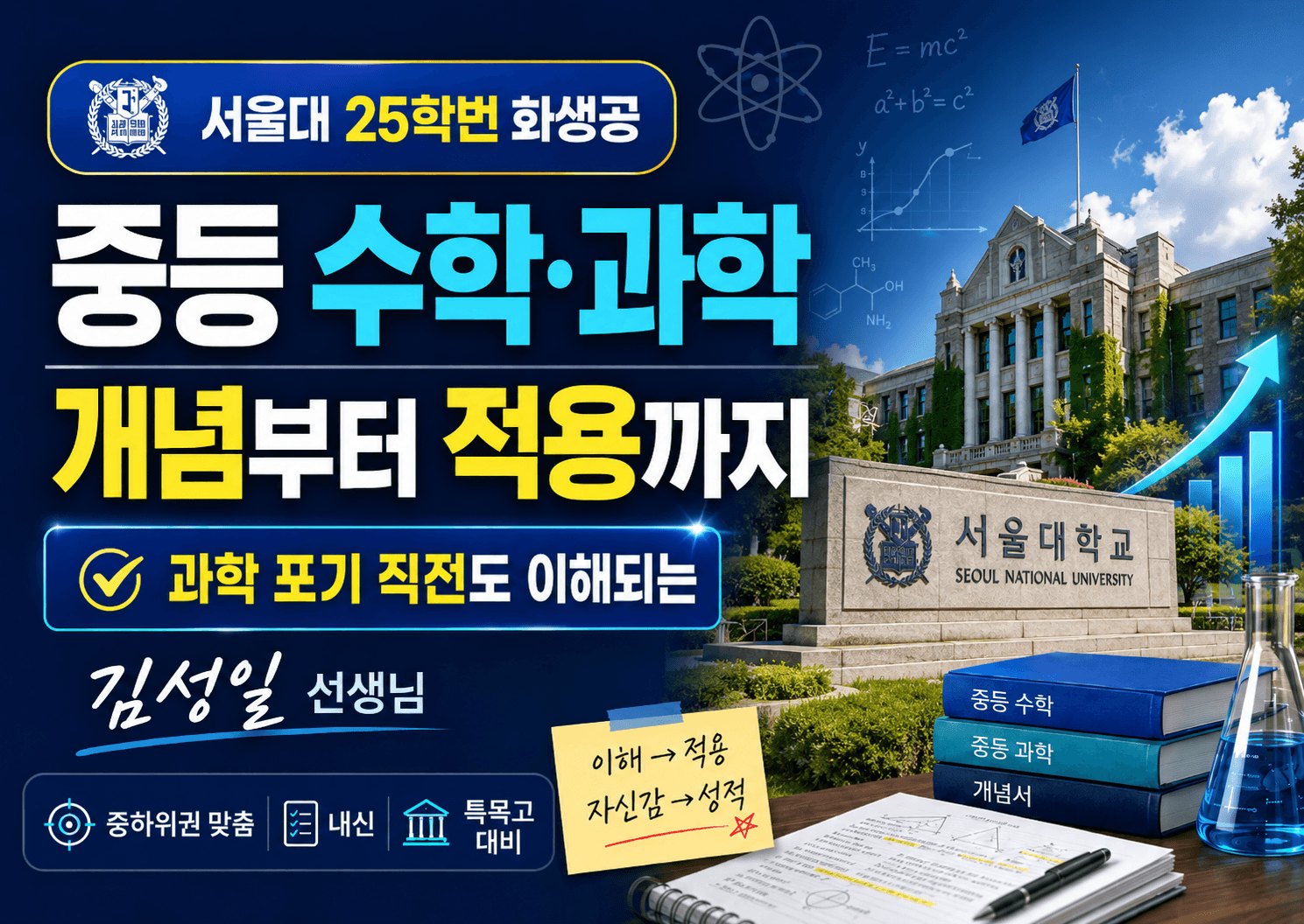 과학 포기 직전도 이해되는 서울대 화생공 선배의 중등 물화생지 개념+적용 수업